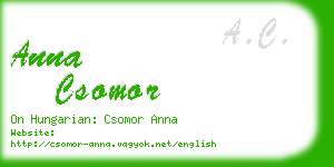 anna csomor business card